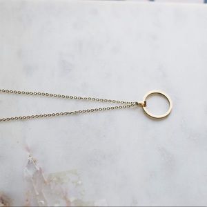 Minimalist necklace stainless steel circle pendant